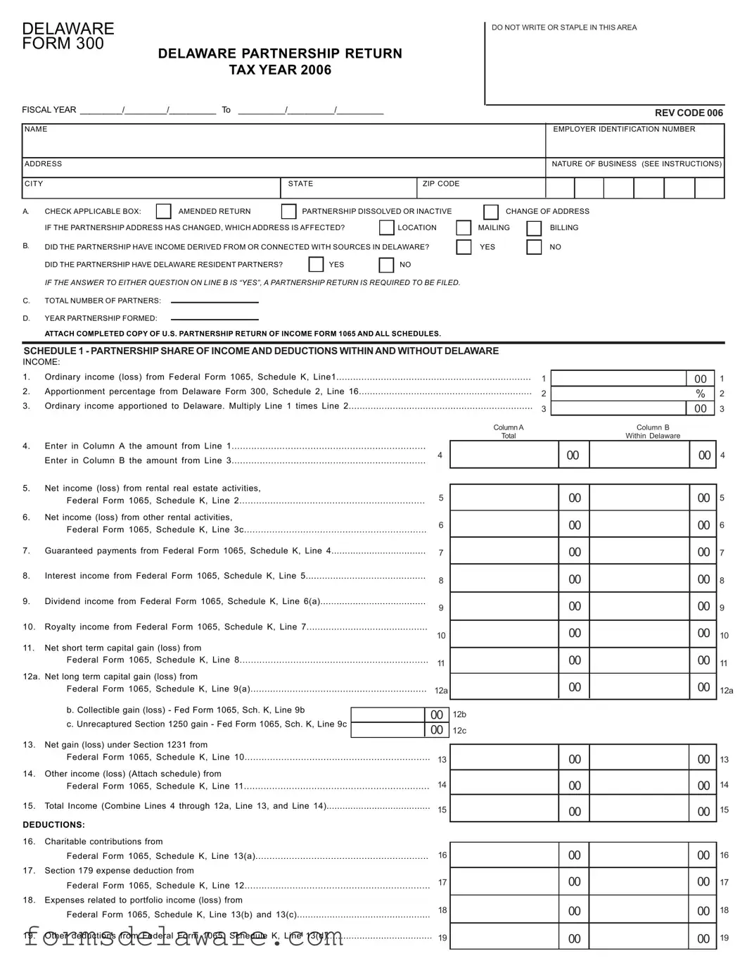 Fill a Valid Delaware 300 Form