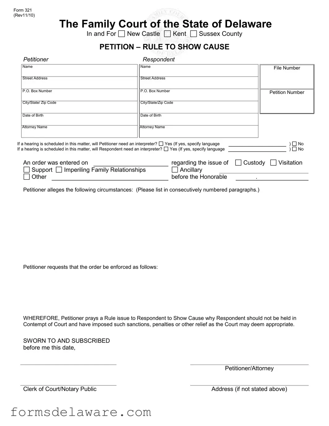 Fill a Valid Delaware 321 Form