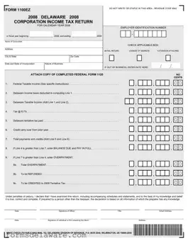 Fill a Valid Delaware 1100Ez Form