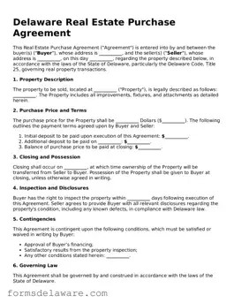 Attorney-Approved Real Estate Purchase Agreement Form for the State of Delaware