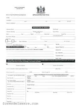 Fill a Valid Delaware No 212 Form