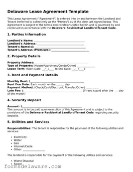 Attorney-Approved Lease Agreement Form for the State of Delaware
